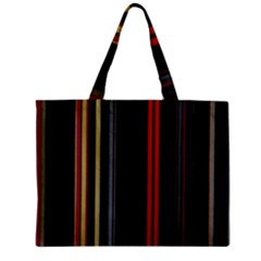Stripes Line Black Red Zipper Mini Tote Bag