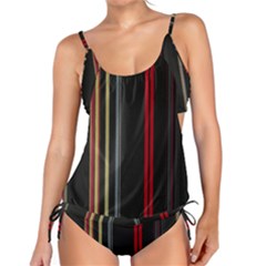 Stripes Line Black Red Tankini by Mariart