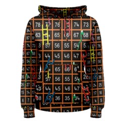 Snakes Ladders Game Plaid Number Women s Pullover Hoodie by Mariart