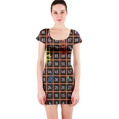 Snakes Ladders Game Plaid Number Short Sleeve Bodycon Dress by Mariart