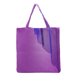 Verre Bleu Wave Chevron Waves Purple Grocery Tote Bag by Mariart