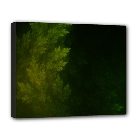 Beautiful Fractal Pines In The Misty Spring Night Deluxe Canvas 20  X 16   by jayaprime