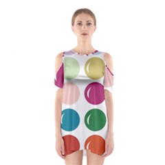 Brights Pastels Bubble Balloon Color Rainbow Shoulder Cutout One Piece by Mariart