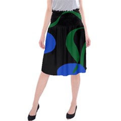 Flower Green Blue Polka Dots Midi Beach Skirt by Mariart