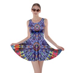 Circle Purple Green Tie Dye Kaleidoscope Opaque Color Skater Dress by Mariart