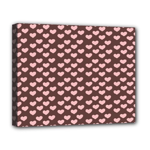 Chocolate Pink Hearts Gift Wrap Deluxe Canvas 20  X 16   by Mariart