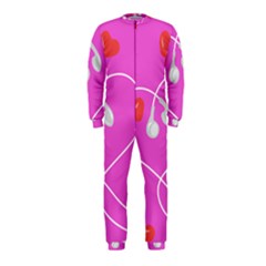 Heart Love Pink Red Onepiece Jumpsuit (kids) by Mariart