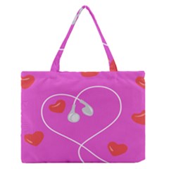 Heart Love Pink Red Medium Zipper Tote Bag by Mariart