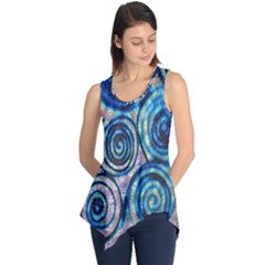 Green Blue Circle Tie Dye Kaleidoscope Opaque Color Sleeveless Tunic by Mariart
