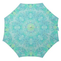 Green Tie Dye Kaleidoscope Opaque Color Straight Umbrellas