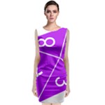 Number Purple Sleeveless Velvet Midi Dress