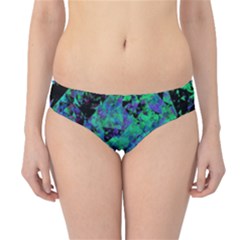 Blue And Green Tiles On Black Background Hipster Bikini Bottoms by traceyleeartdesigns