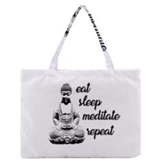 Eat, Sleep, Meditate, Repeat  Medium Zipper Tote Bag by Valentinaart