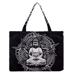 Ornate Buddha Medium Zipper Tote Bag by Valentinaart