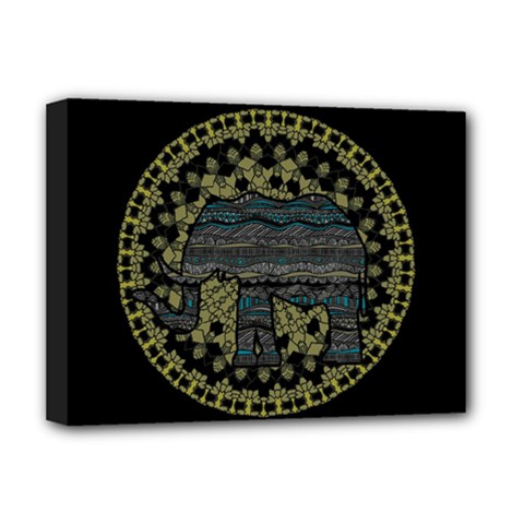 Ornate Mandala Elephant  Deluxe Canvas 16  X 12   by Valentinaart