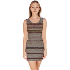 Stripy Knitted Wool Fabric Texture Sleeveless Bodycon Dress by BangZart