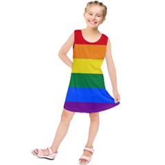 Pride Rainbow Flag Kids  Tunic Dress by Valentinaart