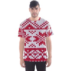 Crimson Knitting Pattern Background Vector Men s Sports Mesh Tee