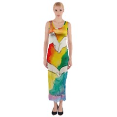 Pride Love Fitted Maxi Dress by LimeGreenFlamingo