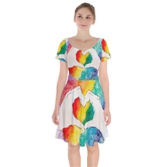 Pride Love Short Sleeve Bardot Dress by LimeGreenFlamingo