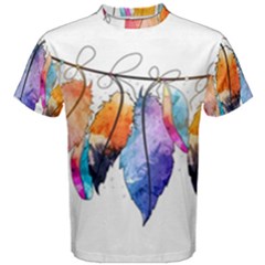 Watercolor Feathers Men s Cotton Tee