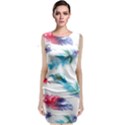 Watercolor Feather Background Classic Sleeveless Midi Dress View1