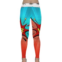 Comic Book Vs With Colorful Comic Speech Bubbles  Classic Yoga Leggings by LimeGreenFlamingo