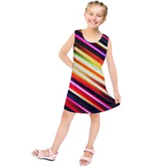 Funky Color Lines Kids  Tunic Dress by BangZart