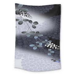 Abstract Black And Gray Tree Large Tapestry by BangZart