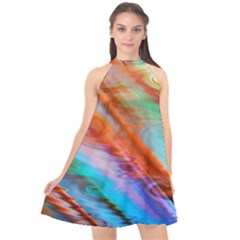 Cool Design Halter Neckline Chiffon Dress  by BangZart