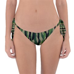 Green Military Vector Pattern Texture Reversible Bikini Bottom by BangZart