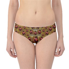 Angels In Gold And Flowers Of Paradise Rocks Hipster Bikini Bottoms by pepitasart