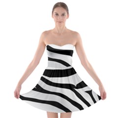 White Tiger Skin Strapless Bra Top Dress by BangZart