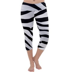 White Tiger Skin Capri Yoga Leggings by BangZart