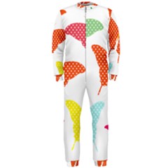 Beautiful Colorful Polka Dot Butterflies Clipart Onepiece Jumpsuit (men)  by BangZart