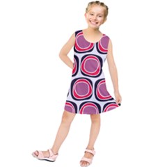 Wheel Stones Pink Pattern Abstract Background Kids  Tunic Dress by BangZart