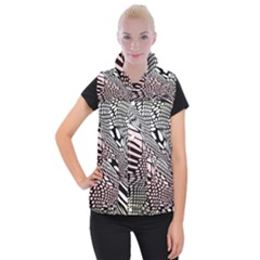 Abstract Fauna Pattern When Zebra And Giraffe Melt Together Women s Button Up Puffer Vest by BangZart