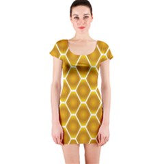 Snake Abstract Pattern Short Sleeve Bodycon Dress