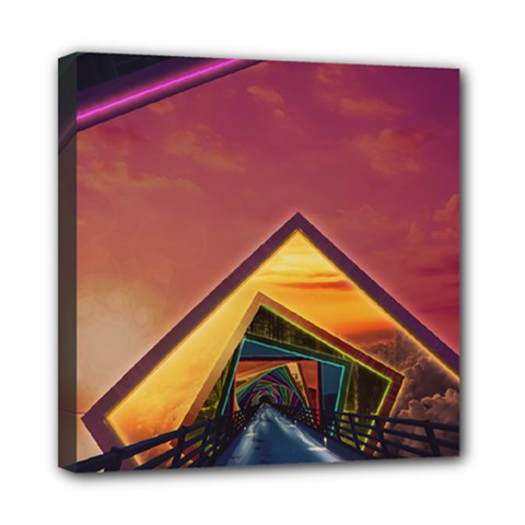 The Rainbow Bridge Of A Thousand Fractal Colors Mini Canvas 8  X 8  by jayaprime