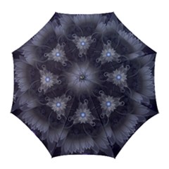 Amazing Fractal Triskelion Purple Passion Flower Golf Umbrellas by jayaprime
