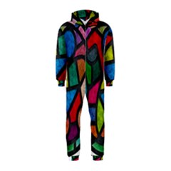 Stained Glass Color Texture Sacra Hooded Jumpsuit (kids) by BangZart