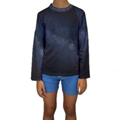Cosmos Dark Hd Wallpaper Milky Way Kids  Long Sleeve Swimwear by BangZart