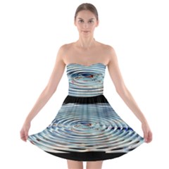 Wave Concentric Waves Circles Water Strapless Bra Top Dress by BangZart