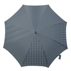 Silent Night Blue Mini Gingham Check Plaid Hook Handle Umbrellas (large) by PodArtist
