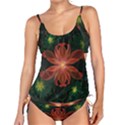 Beautiful Red Passion Flower in a Fractal Jungle Tankini View1