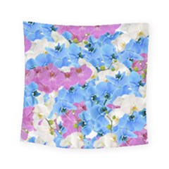 Tulips Floral Pattern Square Tapestry (small) by paulaoliveiradesign