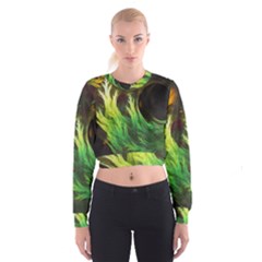 A Seaweed s Deepdream Of Faded Fractal Fall Colors Cropped Sweatshirt by jayaprime