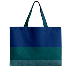 Blue Gradient Glitter Texture Pattern  Zipper Mini Tote Bag by paulaoliveiradesign