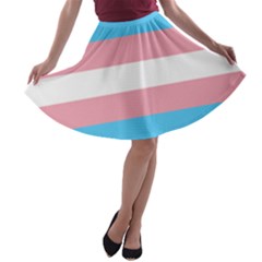 Trans Pride A-line Skater Skirt by Crayonlord