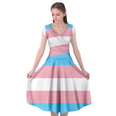 Trans Pride Cap Sleeve Wrap Front Dress by Crayonlord
